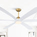72" Jaydn Farmhouse Satin Nickel DC Motor Downrod Mount Reversible Ceiling Fan with Lighting and Remote Control - Sweatfully