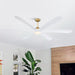 72" Jaydn Farmhouse Satin Nickel DC Motor Downrod Mount Reversible Ceiling Fan with Lighting and Remote Control - Sweatfully