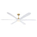 72" Jaydn Farmhouse Satin Nickel DC Motor Downrod Mount Reversible Ceiling Fan with Lighting and Remote Control - Sweatfully