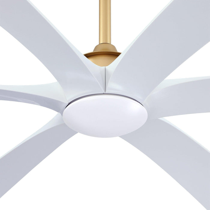 72" Jaydn Farmhouse Satin Nickel DC Motor Downrod Mount Reversible Ceiling Fan with Lighting and Remote Control - Sweatfully