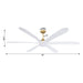 72" Jaydn Farmhouse Satin Nickel DC Motor Downrod Mount Reversible Ceiling Fan with Lighting and Remote Control - Sweatfully