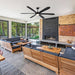 72" Jaydn Farmhouse Satin Nickel DC Motor Downrod Mount Reversible Ceiling Fan with Lighting and Remote Control - Sweatfully