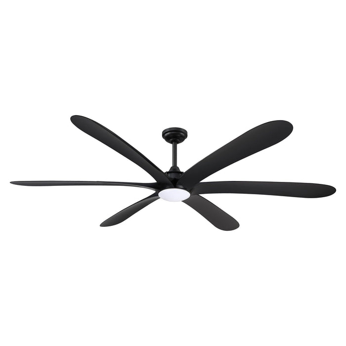 72" Jaydn Farmhouse Satin Nickel DC Motor Downrod Mount Reversible Ceiling Fan with Lighting and Remote Control - Sweatfully