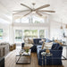 72" Jaydn Farmhouse Satin Nickel DC Motor Downrod Mount Reversible Ceiling Fan with Lighting and Remote Control - Sweatfully