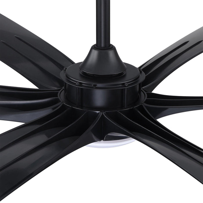 72" Jaydn Farmhouse Satin Nickel DC Motor Downrod Mount Reversible Ceiling Fan with Lighting and Remote Control - Sweatfully