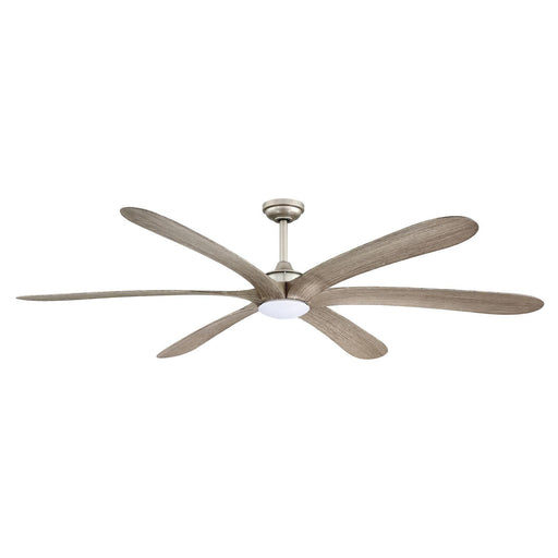 72" Jaydn Farmhouse Satin Nickel DC Motor Downrod Mount Reversible Ceiling Fan with Lighting and Remote Control - Sweatfully