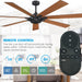 72" Farmhouse DC Motor Brushed Nickel Downrod Mount Reversible Ceiling Fan with Remote Control - Sweatfully