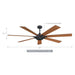 72" Farmhouse DC Motor Brushed Nickel Downrod Mount Reversible Ceiling Fan with Remote Control - Sweatfully