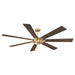72" Farmhouse DC Motor Brushed Nickel Downrod Mount Reversible Ceiling Fan with Remote Control - Sweatfully