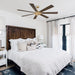 72" Farmhouse DC Motor Brushed Nickel Downrod Mount Reversible Ceiling Fan with Remote Control - Sweatfully