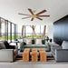 72" Farmhouse DC Motor Brushed Nickel Downrod Mount Reversible Ceiling Fan with Remote Control - Sweatfully