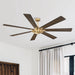72" Farmhouse DC Motor Brushed Nickel Downrod Mount Reversible Ceiling Fan with Remote Control - Sweatfully