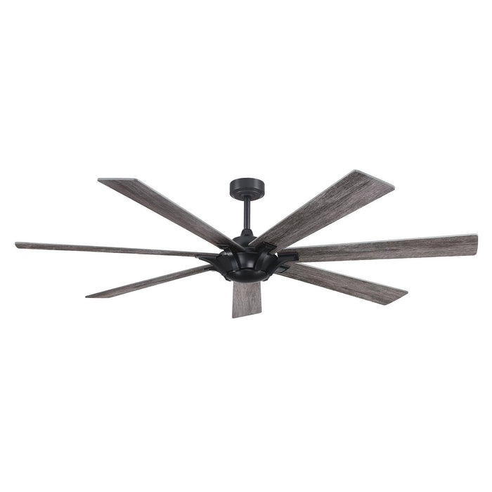 72" Farmhouse DC Motor Brushed Nickel Downrod Mount Reversible Ceiling Fan with Remote Control - Sweatfully