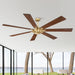 72" Farmhouse DC Motor Brushed Nickel Downrod Mount Reversible Ceiling Fan with Remote Control - Sweatfully