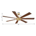 72" Farmhouse DC Motor Brushed Nickel Downrod Mount Reversible Ceiling Fan with Remote Control - Sweatfully