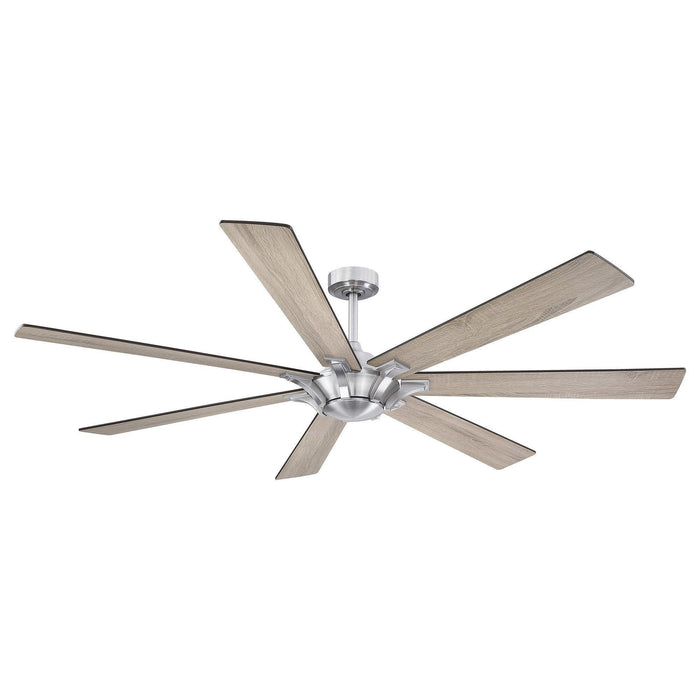 72" Farmhouse DC Motor Brushed Nickel Downrod Mount Reversible Ceiling Fan with Remote Control - Sweatfully
