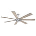 72" Farmhouse DC Motor Brushed Nickel Downrod Mount Reversible Ceiling Fan with Remote Control - Sweatfully