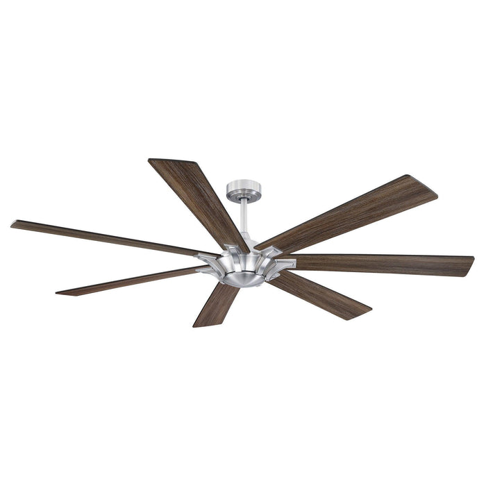 72" Farmhouse DC Motor Brushed Nickel Downrod Mount Reversible Ceiling Fan with Remote Control - Sweatfully