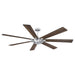72" Farmhouse DC Motor Brushed Nickel Downrod Mount Reversible Ceiling Fan with Remote Control - Sweatfully