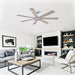 72" Farmhouse DC Motor Brushed Nickel Downrod Mount Reversible Ceiling Fan with Remote Control - Sweatfully