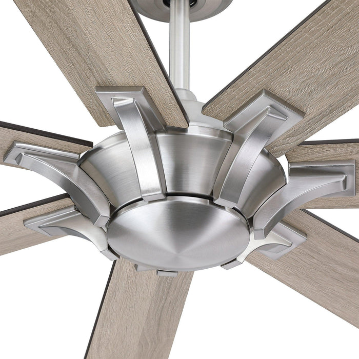 72" Farmhouse DC Motor Brushed Nickel Downrod Mount Reversible Ceiling Fan with Remote Control - Sweatfully