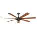 72" Farmhouse DC Motor Brushed Nickel Downrod Mount Reversible Ceiling Fan with Remote Control - Sweatfully