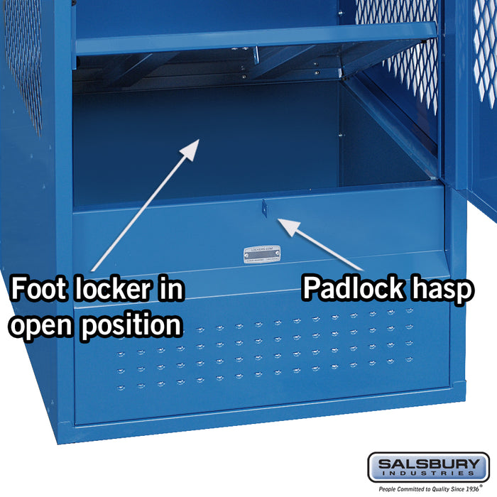 Salsbury 24" Wide Vented Gear Metal Locker - 6 Feet High - 24 Inches Deep - Blue - Unassembled - Sweatfully
