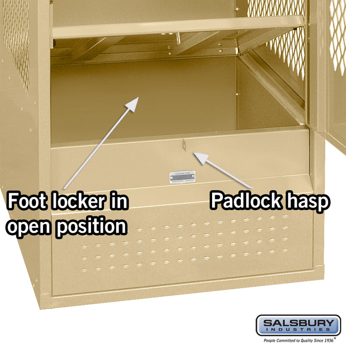Salsbury 24" Wide Vented Gear Metal Locker - 6 Feet High - 24 Inches Deep - Tan - Assembled - Sweatfully
