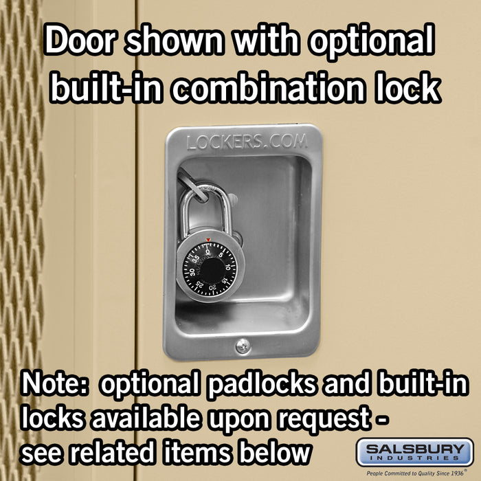 Salsbury 24" Wide Vented Gear Metal Locker - 6 Feet High - 24 Inches Deep - Tan - Assembled - Sweatfully