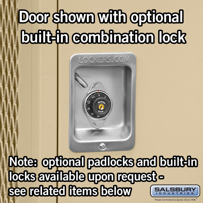 Salsbury 24" Wide Vented Gear Metal Locker - 6 Feet High - 24 Inches Deep - Tan - Assembled - Sweatfully