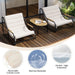 Outdoor Chaise Lounge Chairs Set of 3 with Acacia Side Table, Pool Lounge Chairs for Lawn, Deck, Beach - Sweatfully