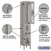 Salsbury 12" Wide Double Tier Vented Metal Locker - 1 Wide - 6 Feet High - 12 Inches Deep - Gray - Unassembled - Sweatfully
