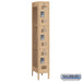 Salsbury 12" Wide Triple Tier Vented Metal Locker - 1 Wide - 6 Feet High - 15 Inches Deep - Tan - Unassembled - Sweatfully