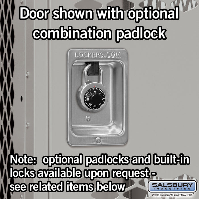 Salsbury 12" Wide Triple Tier Vented Metal Locker - 1 Wide - 6 Feet High - 18 Inches Deep - Gray - Assembled - Sweatfully