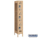 Salsbury 12" Wide Triple Tier Vented Metal Locker - 1 Wide - 6 Feet High - 18 Inches Deep - Tan - Unassembled - Sweatfully