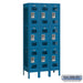 Salsbury 12" Wide Triple Tier Vented Metal Locker - 3 Wide - 6 Feet High - 12 Inches Deep - Blue - Assembled - Sweatfully