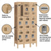 Salsbury 12" Wide Triple Tier Vented Metal Locker - 3 Wide - 6 Feet High - 12 Inches Deep - Tan - Unassembled - Sweatfully