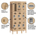 Salsbury 12" Wide Triple Tier Vented Metal Locker - 3 Wide - 6 Feet High - 15 Inches Deep - Tan - Assembled - Sweatfully