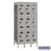 Salsbury 12" Wide Triple Tier Vented Metal Locker - 3 Wide - 6 Feet High - 18 Inches Deep - Gray - Unassembled - Sweatfully