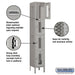 Salsbury 12" Wide Four Tier Vented Metal Locker - 1 Wide - 6 Feet High - 12 Inches Deep - Gray - Assembled - Sweatfully