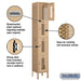Salsbury 12" Wide Four Tier Vented Metal Locker - 1 Wide - 6 Feet High - 12 Inches Deep - Tan - Unassembled - Sweatfully