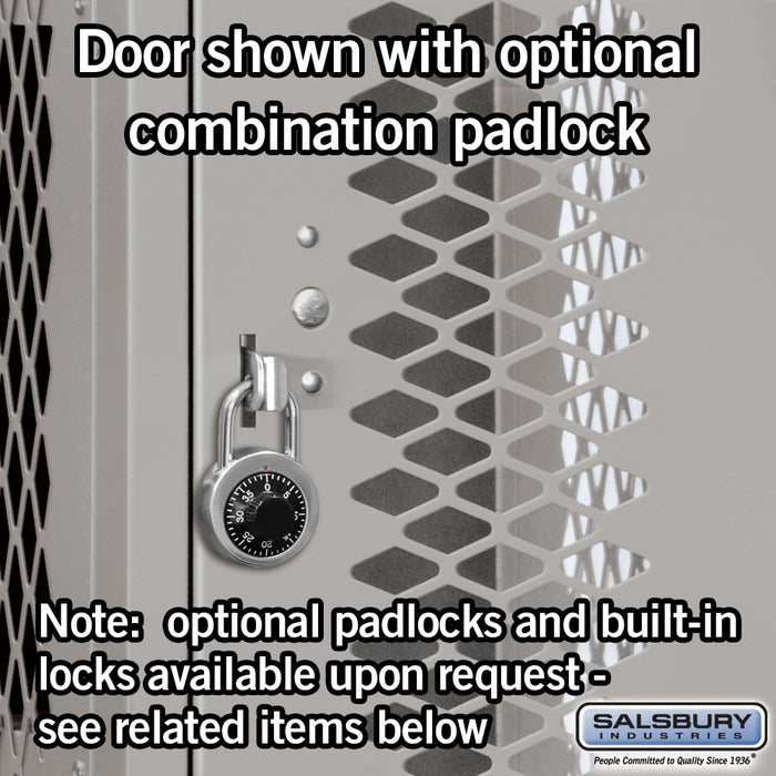 Salsbury 12" Wide Four Tier Vented Metal Locker - 3 Wide - 6 Feet High - 15 Inches Deep - Gray - Unassembled - Sweatfully