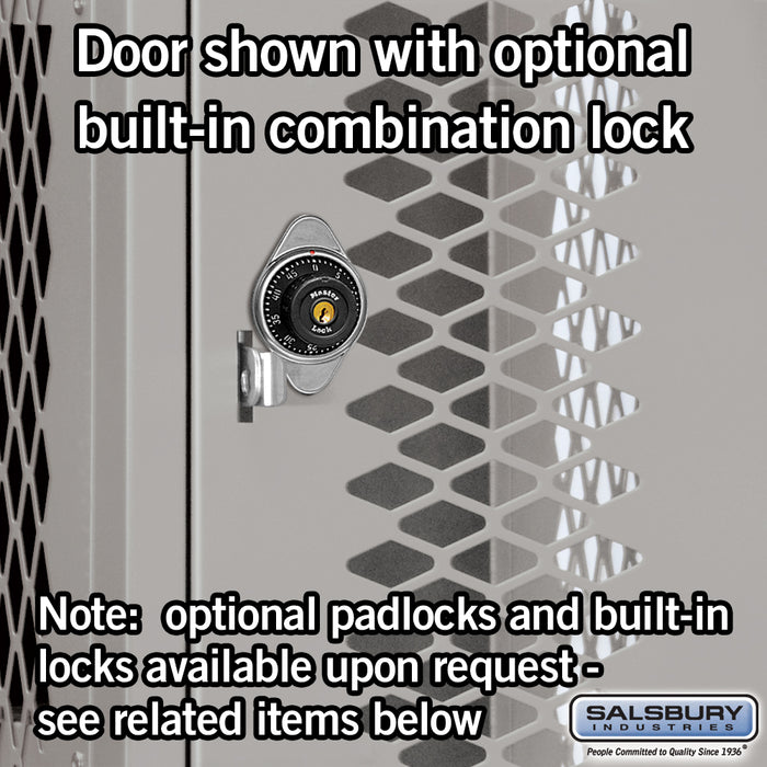 Salsbury 12" Wide Four Tier Vented Metal Locker - 3 Wide - 6 Feet High - 15 Inches Deep - Gray - Unassembled - Sweatfully