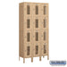 Salsbury 12" Wide Four Tier Vented Metal Locker - 3 Wide - 6 Feet High - 15 Inches Deep - Tan - Unassembled - Sweatfully