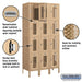 Salsbury 12" Wide Four Tier Vented Metal Locker - 3 Wide - 6 Feet High - 18 Inches Deep - Tan - Assembled - Sweatfully
