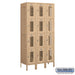 Salsbury 12" Wide Four Tier Vented Metal Locker - 3 Wide - 6 Feet High - 18 Inches Deep - Tan - Assembled - Sweatfully