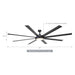 75" Industrial DC Motor Downrod Mount Reversible Ceiling Fan with Lighting and Remote Control - Sweatfully