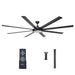 75" Industrial DC Motor Downrod Mount Reversible Ceiling Fan with Lighting and Remote Control - Sweatfully