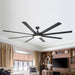 75" Industrial DC Motor Downrod Mount Reversible Ceiling Fan with Lighting and Remote Control - Sweatfully