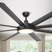 75" Industrial DC Motor Downrod Mount Reversible Ceiling Fan with Lighting and Remote Control - Sweatfully